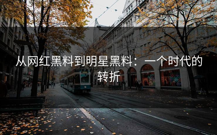 从网红黑料到明星黑料：一个时代的转折